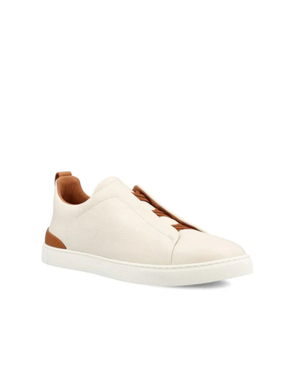 Triple — White / Cognac Trim