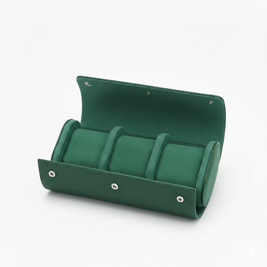 Premium Green Leather Case · 3 Slots - Pablo Raez